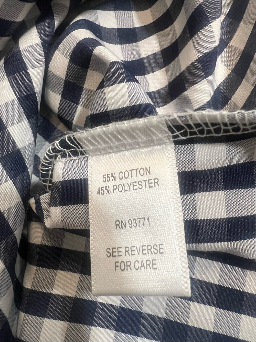 Kaktus Navy and White Gingham Off-Shoulder Ruffle Top - Picture 6 of 7
